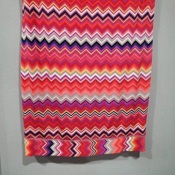 Trina Turk Multi Zinnia Zig Zag Printed Sheath Dress Colorful Capsleeve Retro XS - Picture 4 of 15